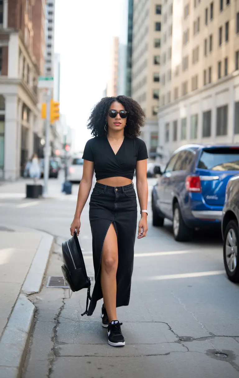 cozy spring outfits black women 2026 Monochrome Streetwear with a Feminine Twist