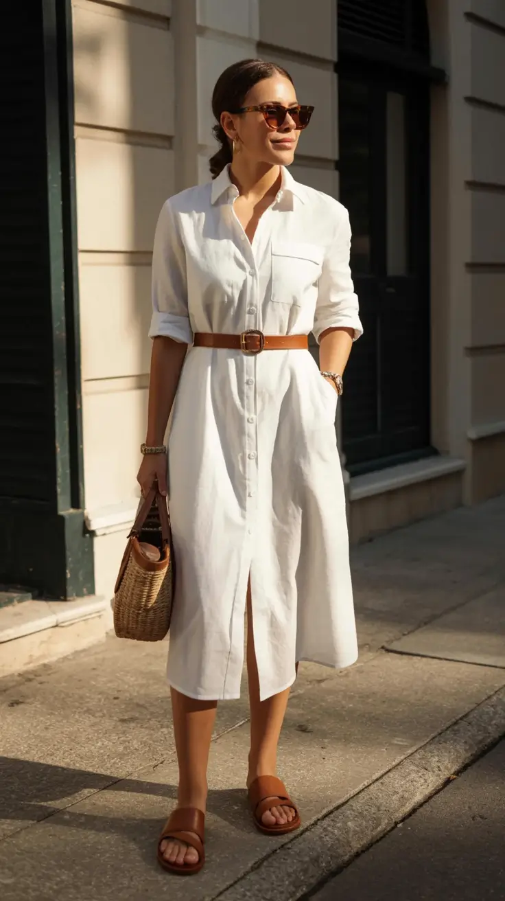 cozy spring outfits for women over 60 2026+The One-and-Done Shirt Dress