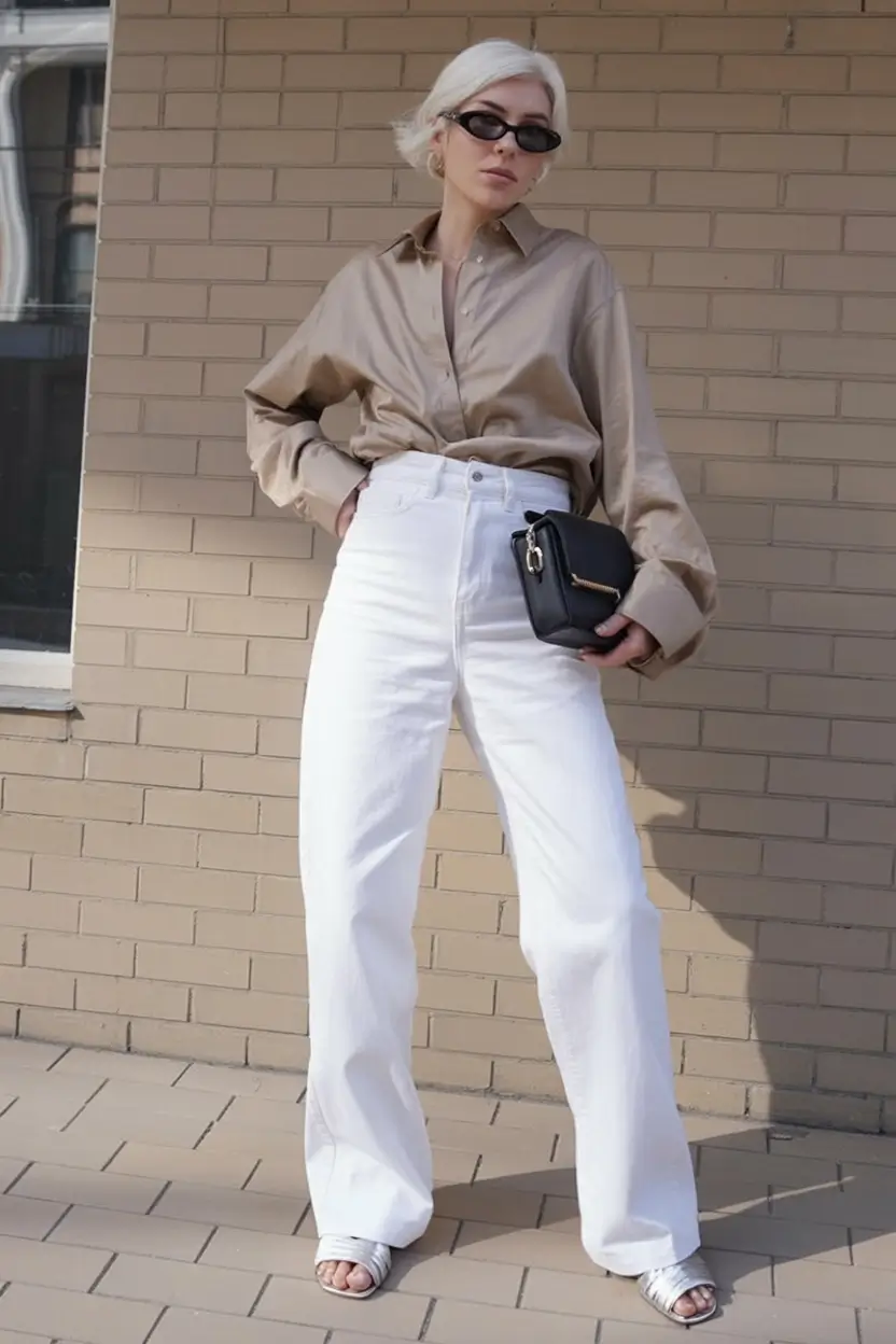 cozy spring outfits for women over 60 2026+Polished Neutrals with a Power Silhouette