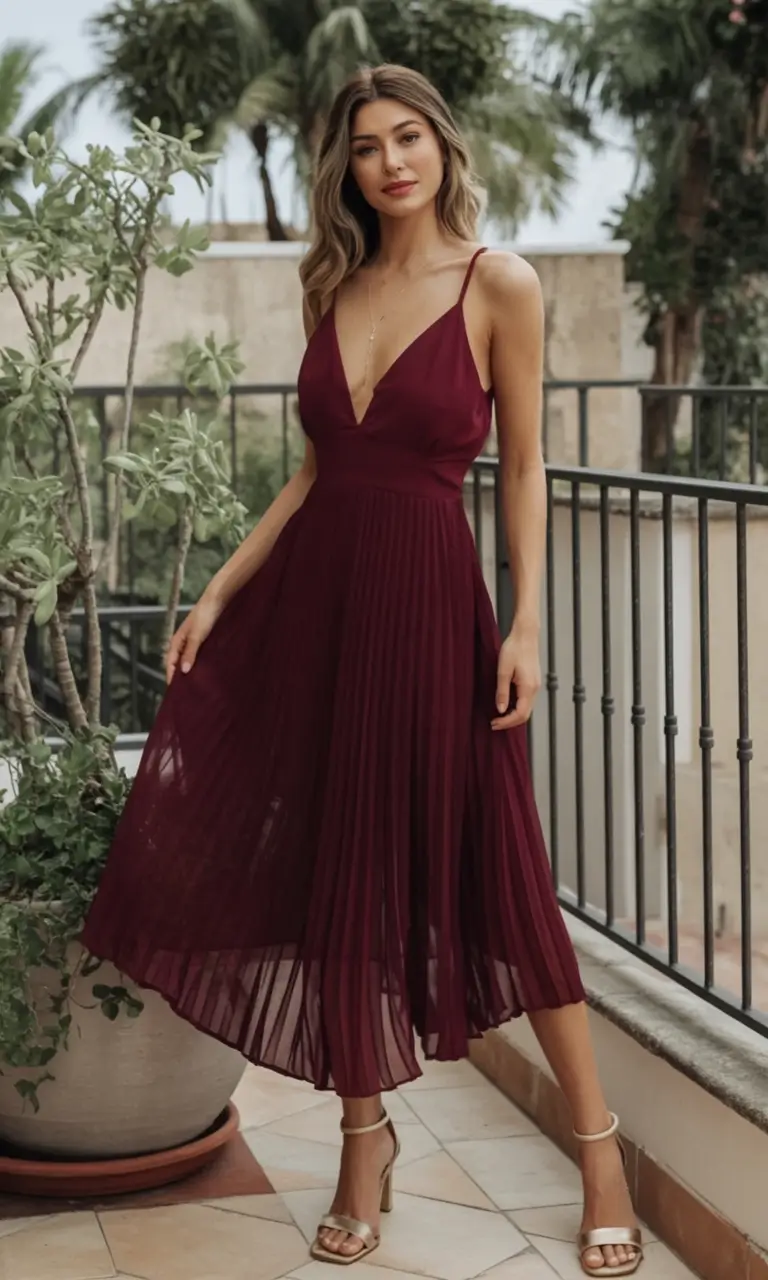 cozy spring wedding guest outfit 2026+Merlot Mood with Movement
