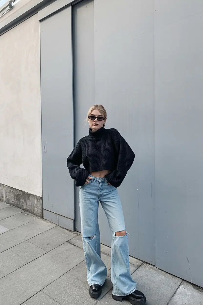 cute denim spring outfits for 2026 - Modern Grunge, But Make It Spring