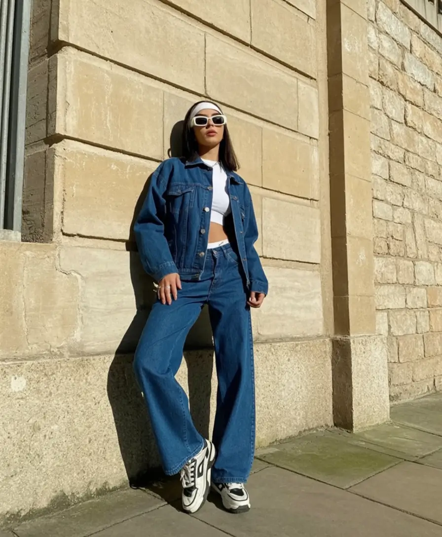 cute denim spring outfits for 2026 - Retro Sporty Energy