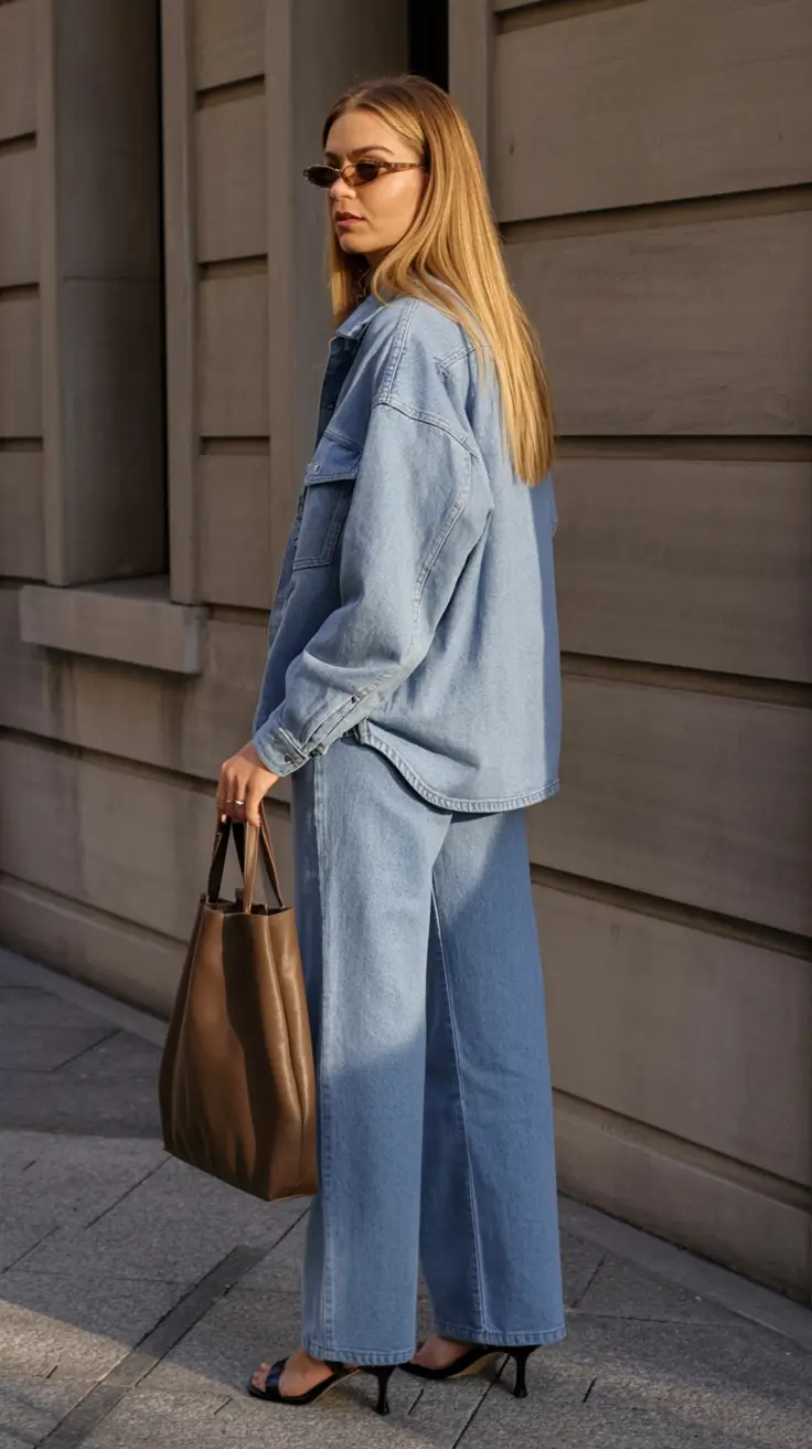 cute denim spring outfits for 2026 - Minimalism Meets City Sleek