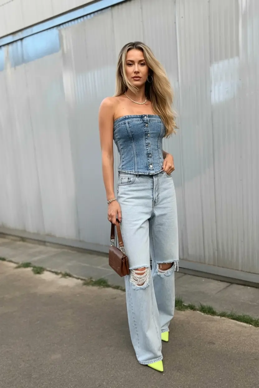 cute denim spring outfits for 2026 - The Denim Corset Dream