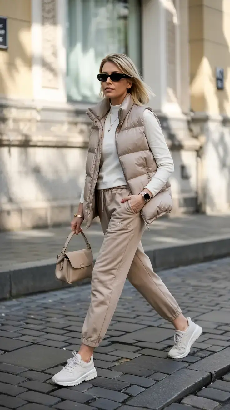 cute spring athleisure outfits for 2026 Luxury Lounge in Monochrome Taupe