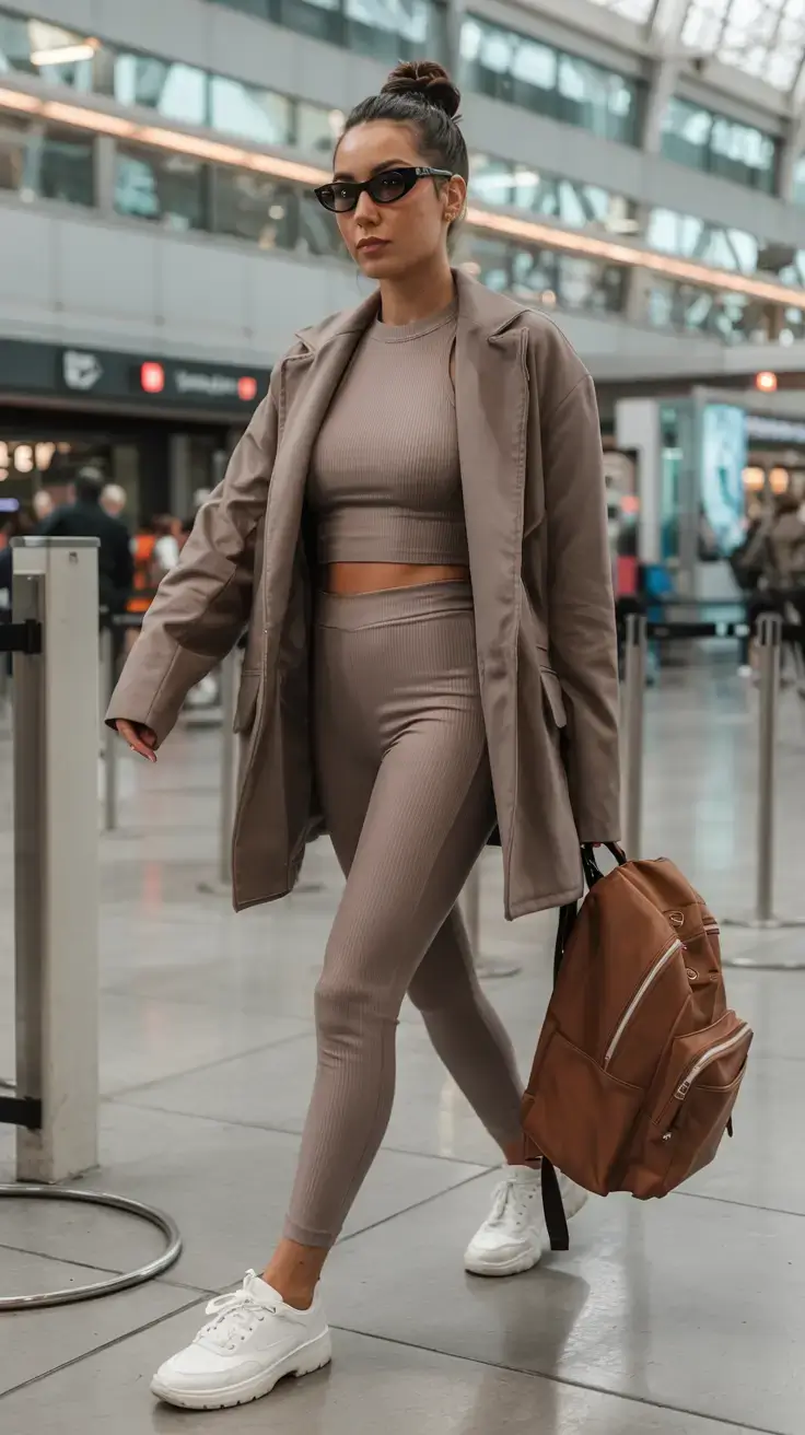 cute spring athleisure outfits for 2026 Ribbed Sets and Tailored Trenches