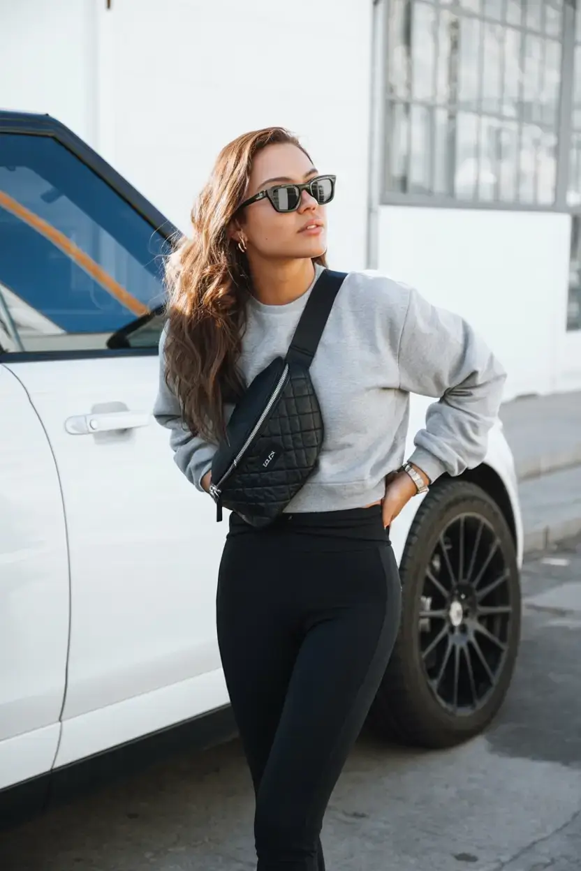 cute spring athleisure outfits for 2026 Gray & Black, Quilted & Cool