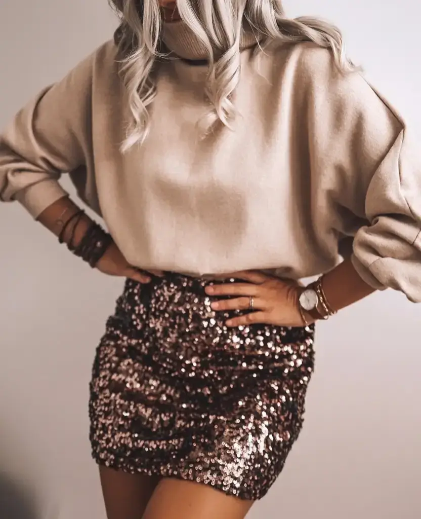 cute spring party outfit ideas 2026 Cozy Sparkle for Chilly Spring Nights