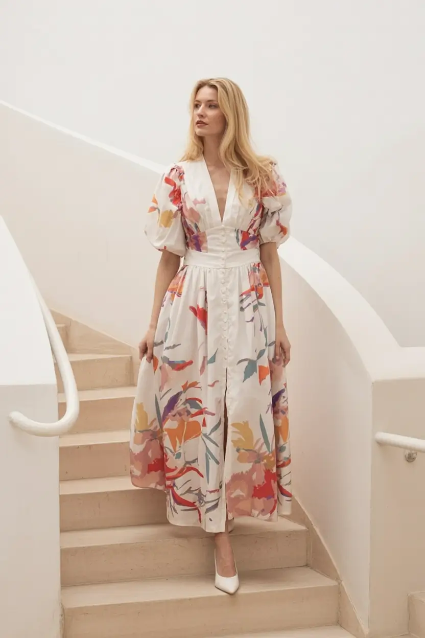 dreamy spring wedding outfit 2026 Painterly Romance in Volume and Color