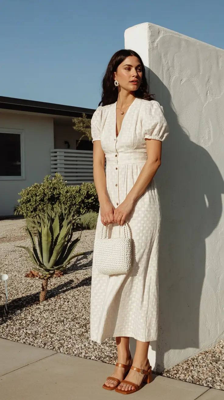 dreamy spring wedding outfit 2026 Crisp Whites and Garden Glow: The Rewearable Bridal Guest Favorite