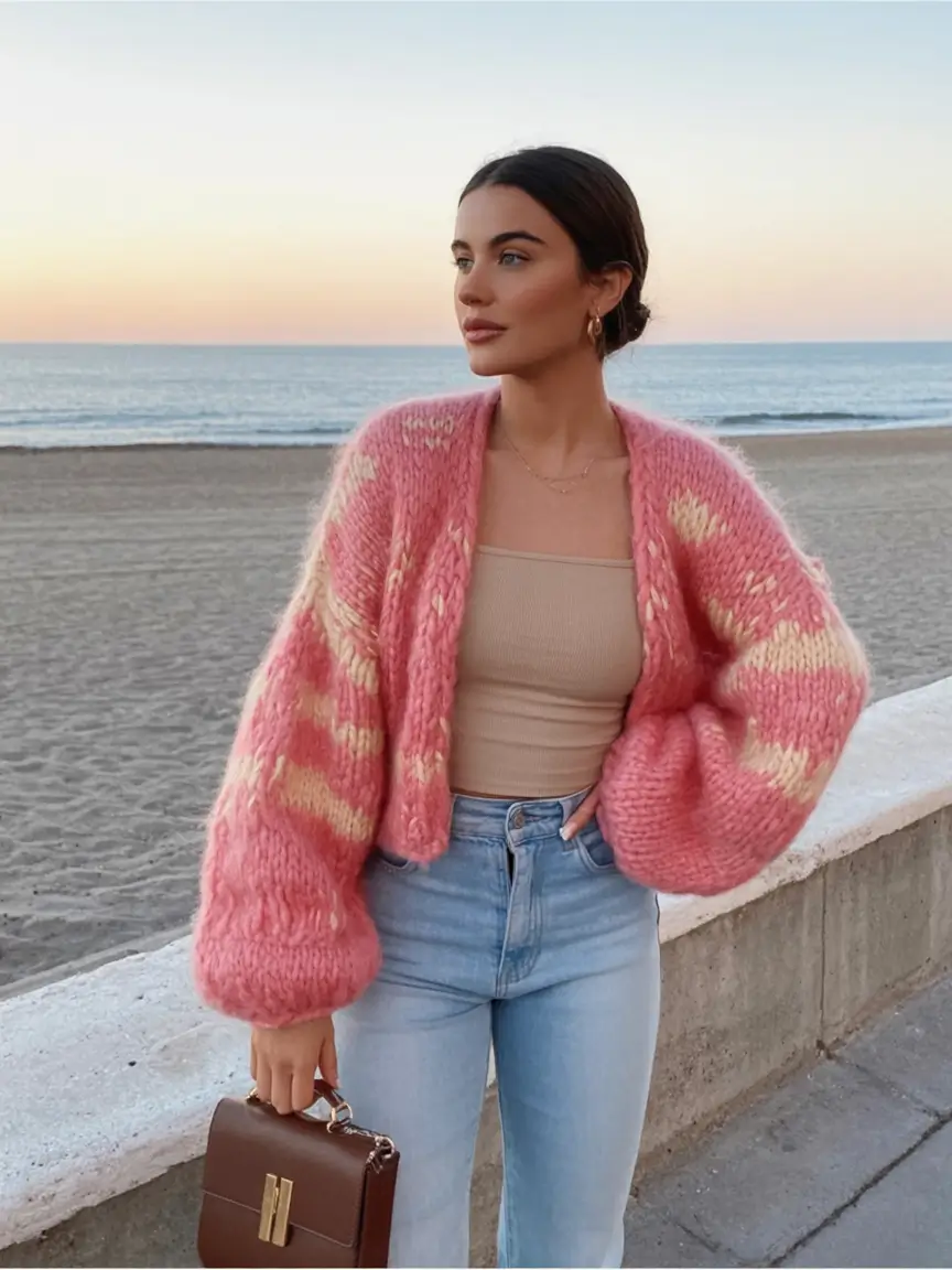 effortless cardigan spring outfits 2026 Cotton Candy Sunset