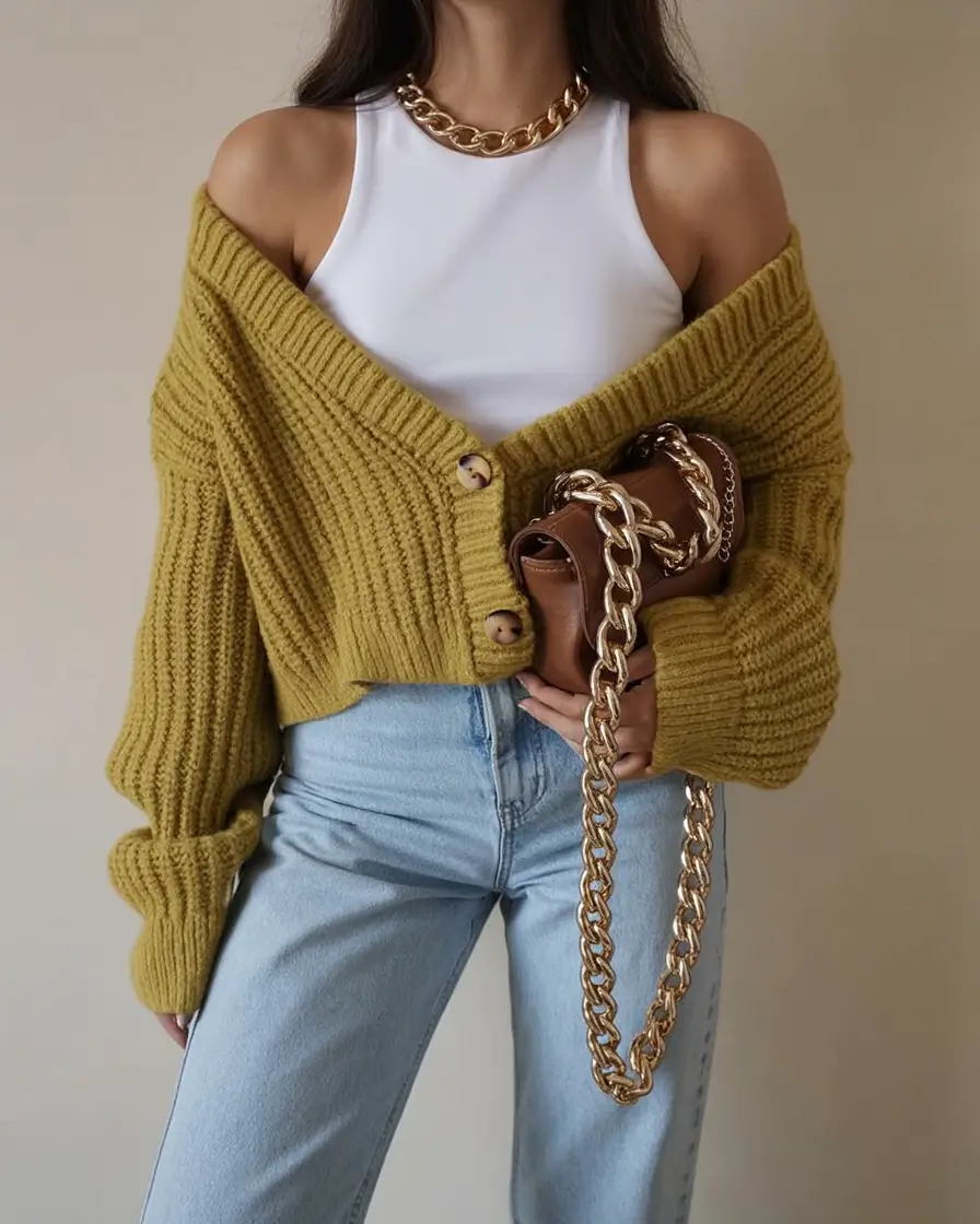 effortless cardigan spring outfits 2026 Golden-Hour Glam