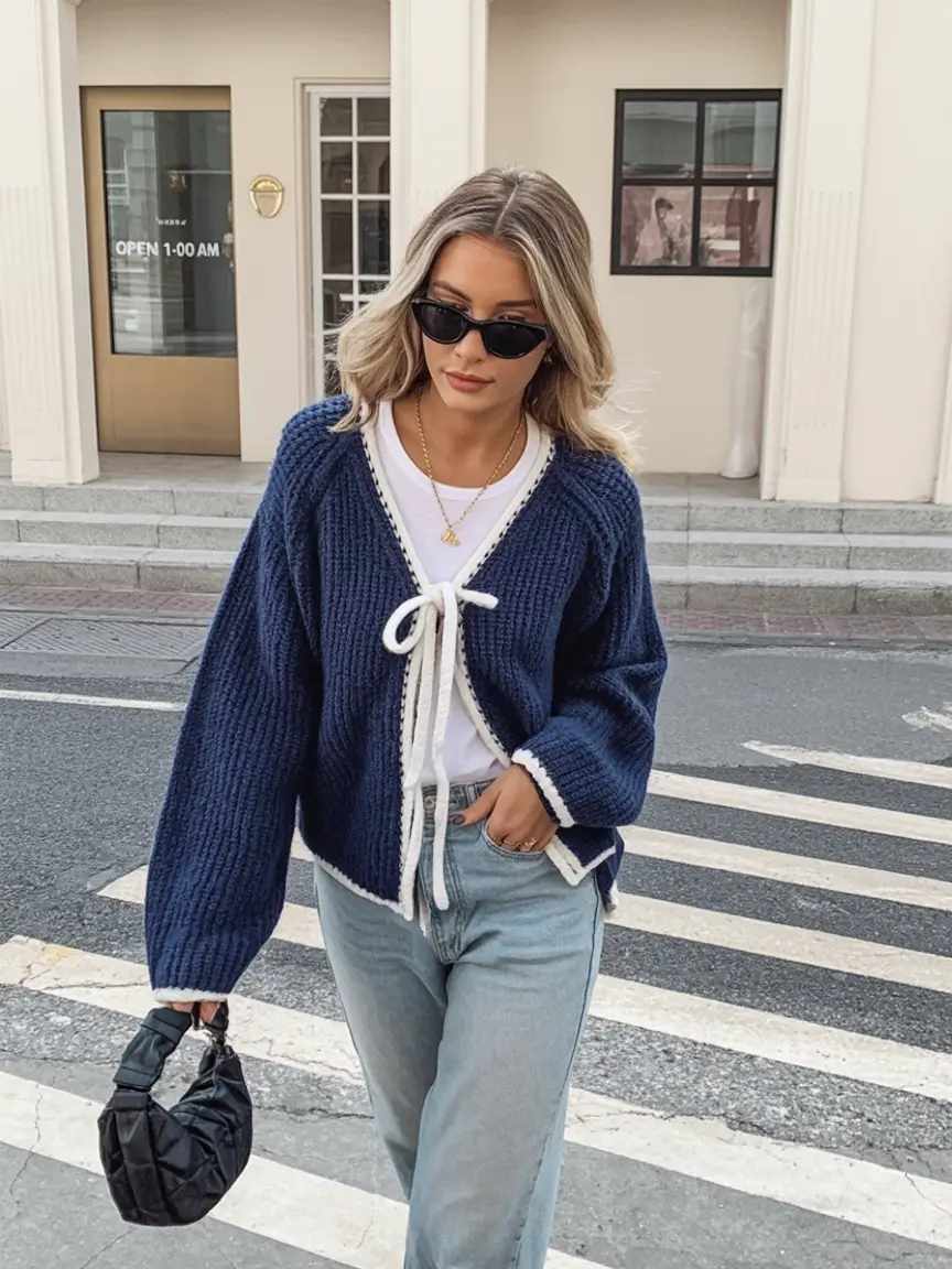 effortless cardigan spring outfits 2026 Preppy with a Coastal Spin