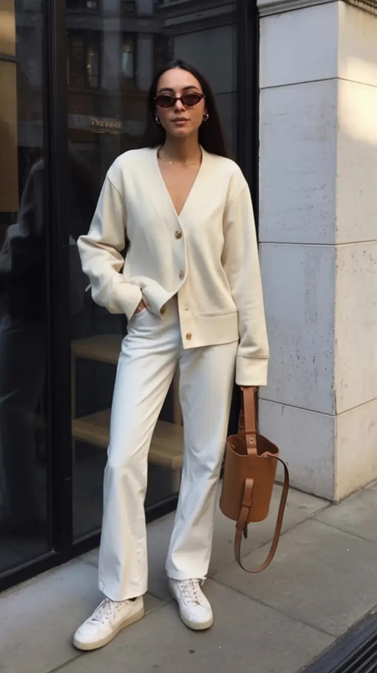 effortless cardigan spring outfits 2026 Clean Cream, City Edition