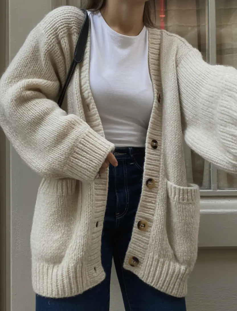 effortless cardigan spring outfits 2026 The Chunky Knit Comfort Zone