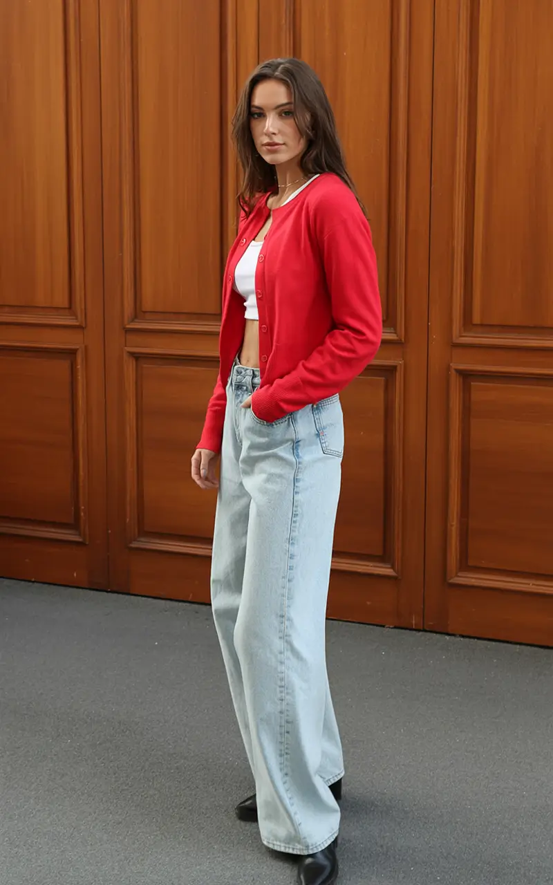 effortless cardigan spring outfits 2026 Cherry Red Comeback