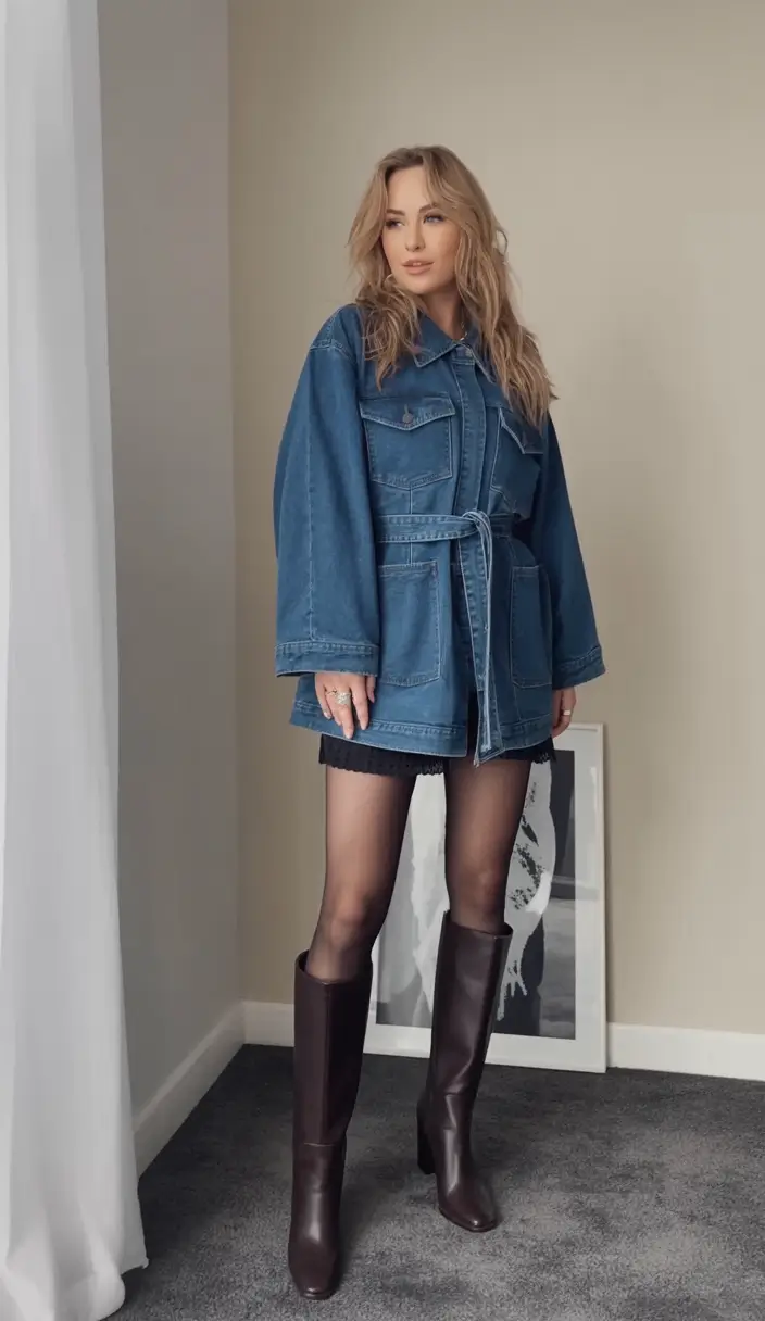 effortless spring jean jacket outfits 2026 - Evening-Ready in Denim Layers