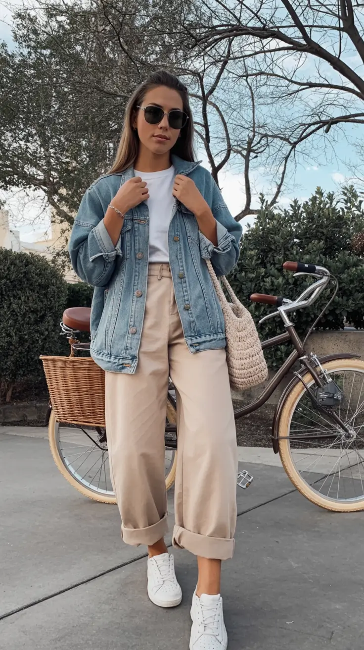effortless spring jean jacket outfits 2026 - Laidback Luxe for Everyday