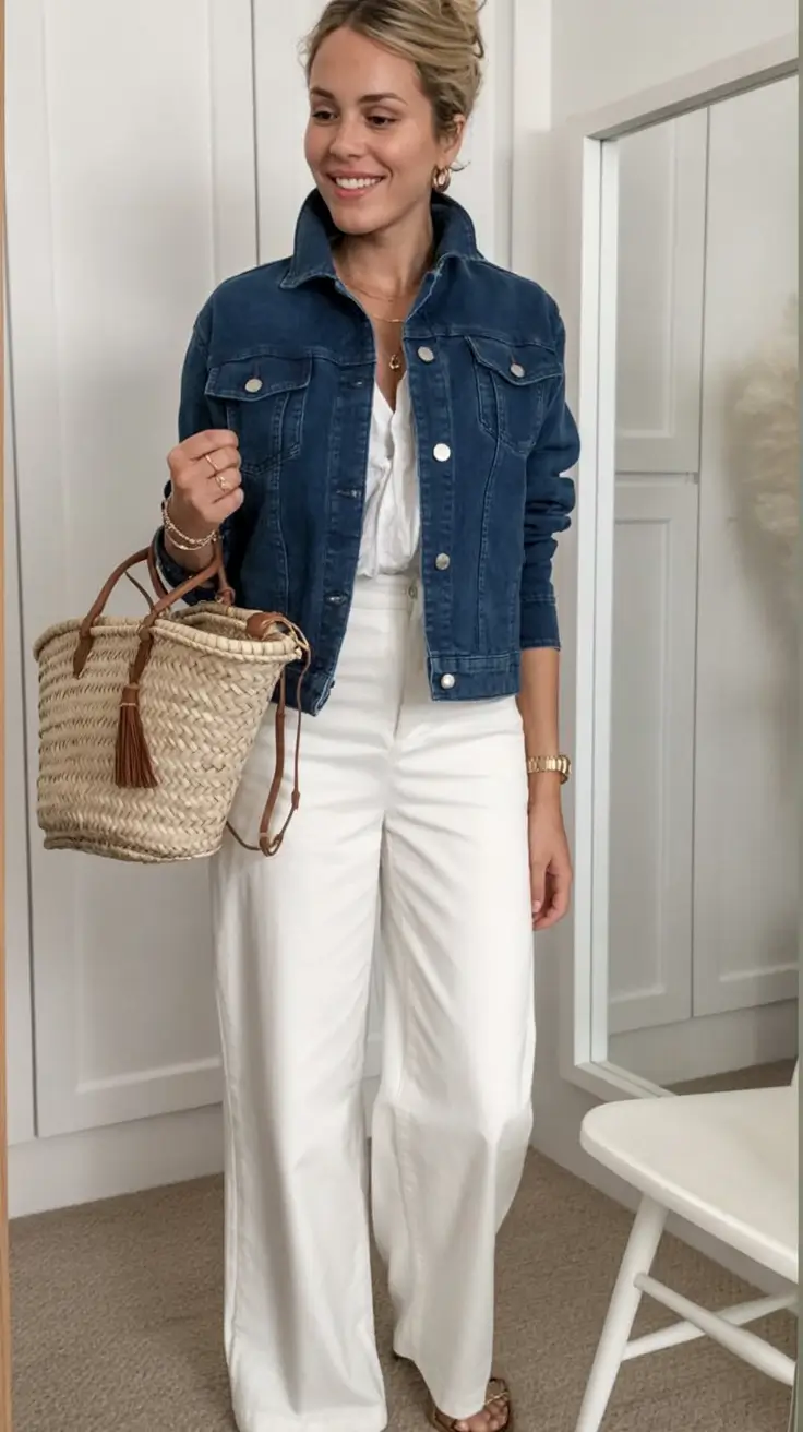 effortless spring jean jacket outfits 2026 - Fresh Neutrals With Coastal Ease