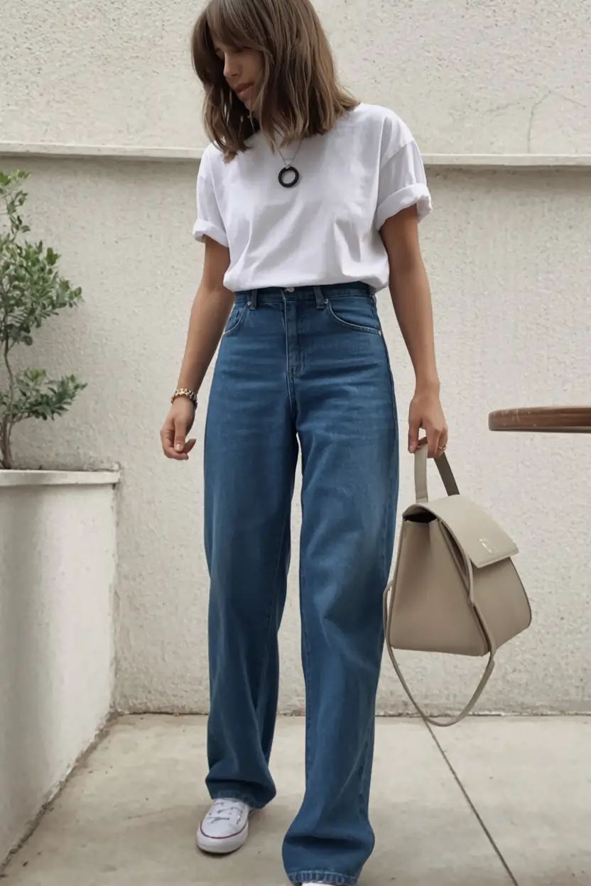 effortless spring outfit with pants 2026 Classic Denim, But Make It Feminine