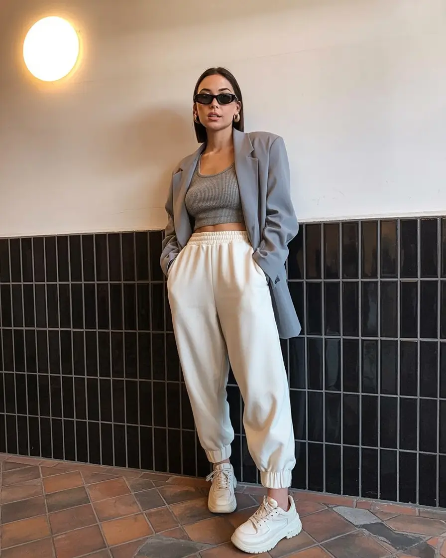effortless spring outfit with pants 2026 Sporty Tailoring With Elevated Edge