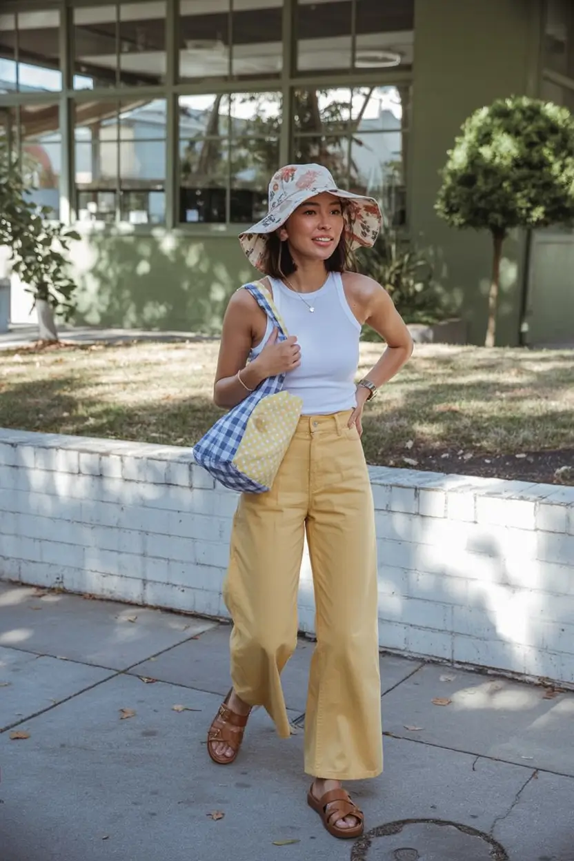 effortless spring outfit with pants 2026 Daffodil Brights and Day-Off Energy
