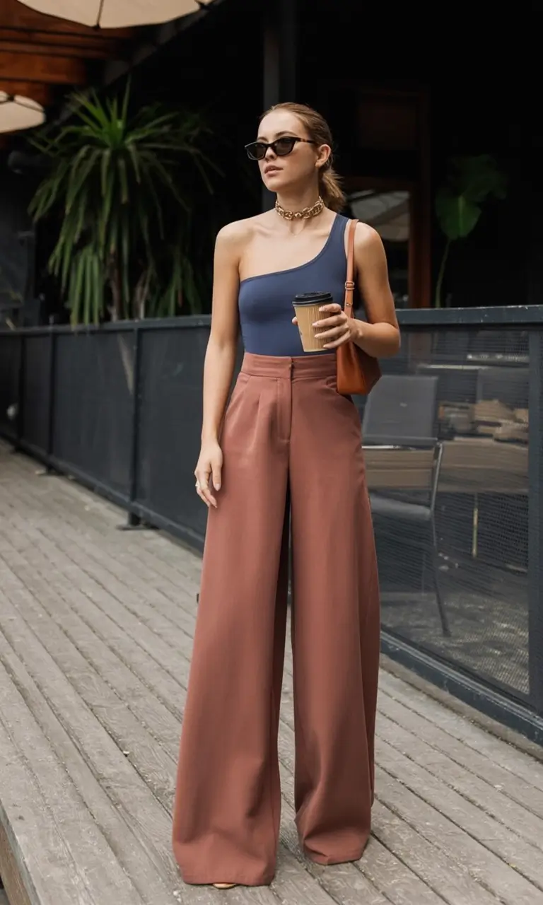 effortless spring outfits aesthetic 2026 Bold Lines and Earthy Tones