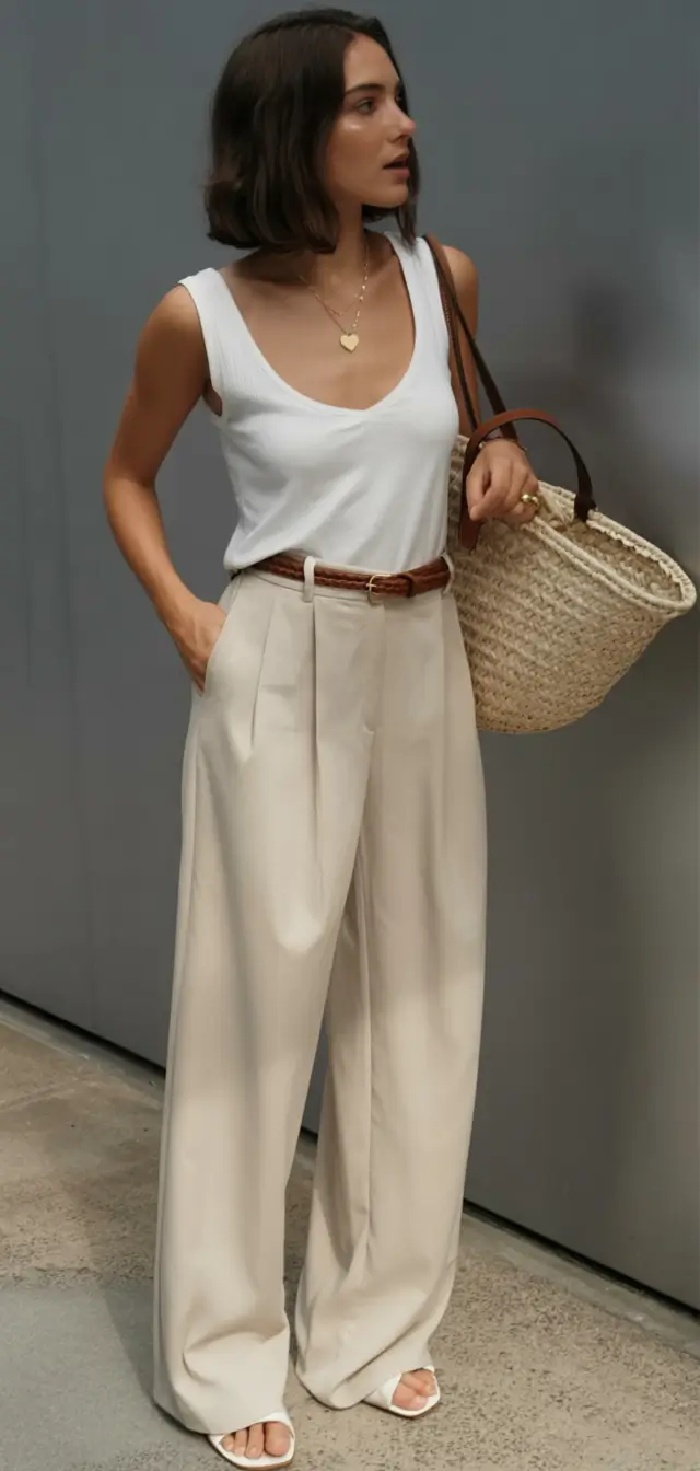 effortless spring outfits aesthetic 2026 Natural Neutrals with a Market Day Charm