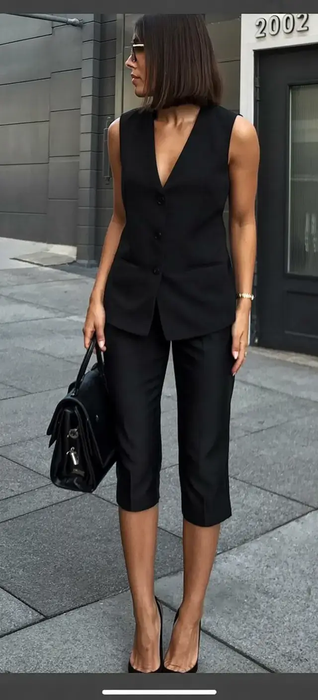 elegant europe spring outfits 2026 Tailored Rebel in Black