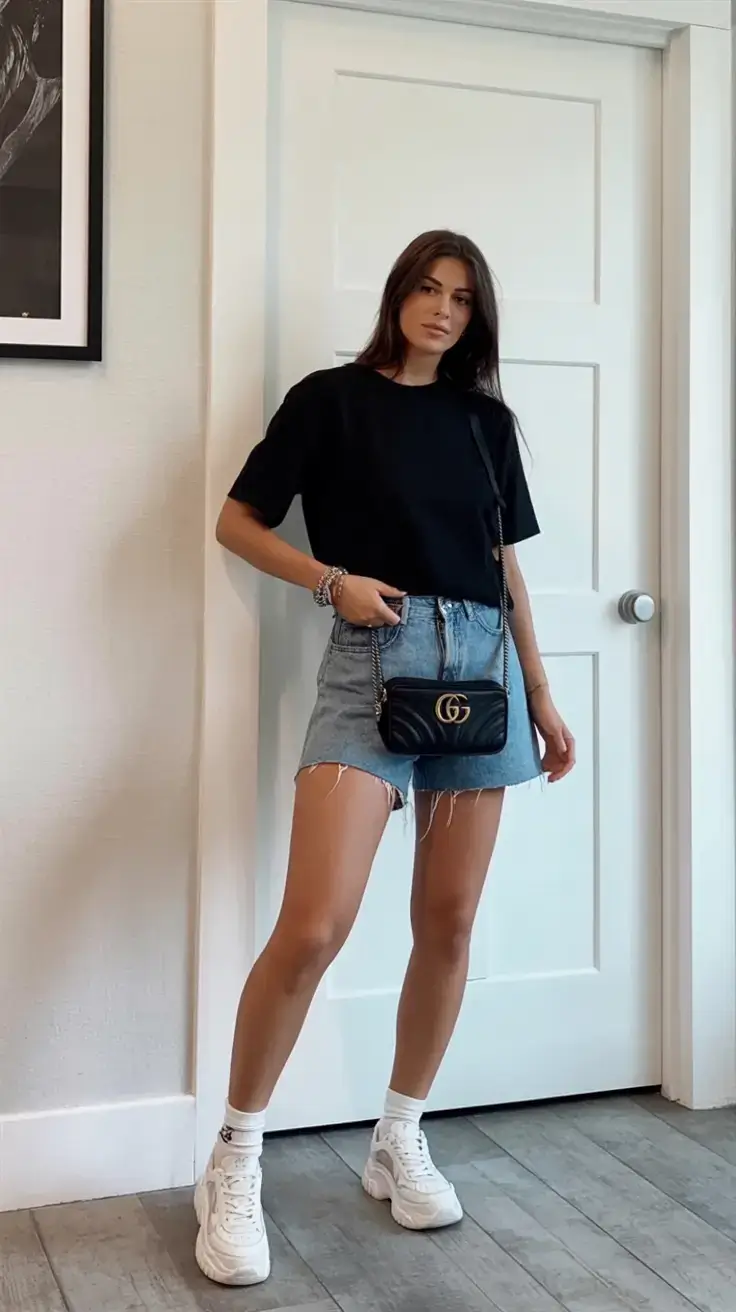 every day spring outfits for 2026+Denim and Black: Instant Cool-Girl Combo