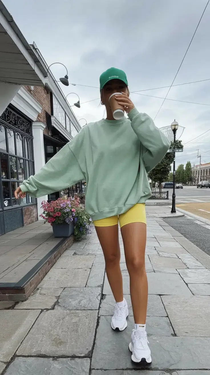 every day spring outfits for 2026+Color-Blocked Comfort for Cloudy Days