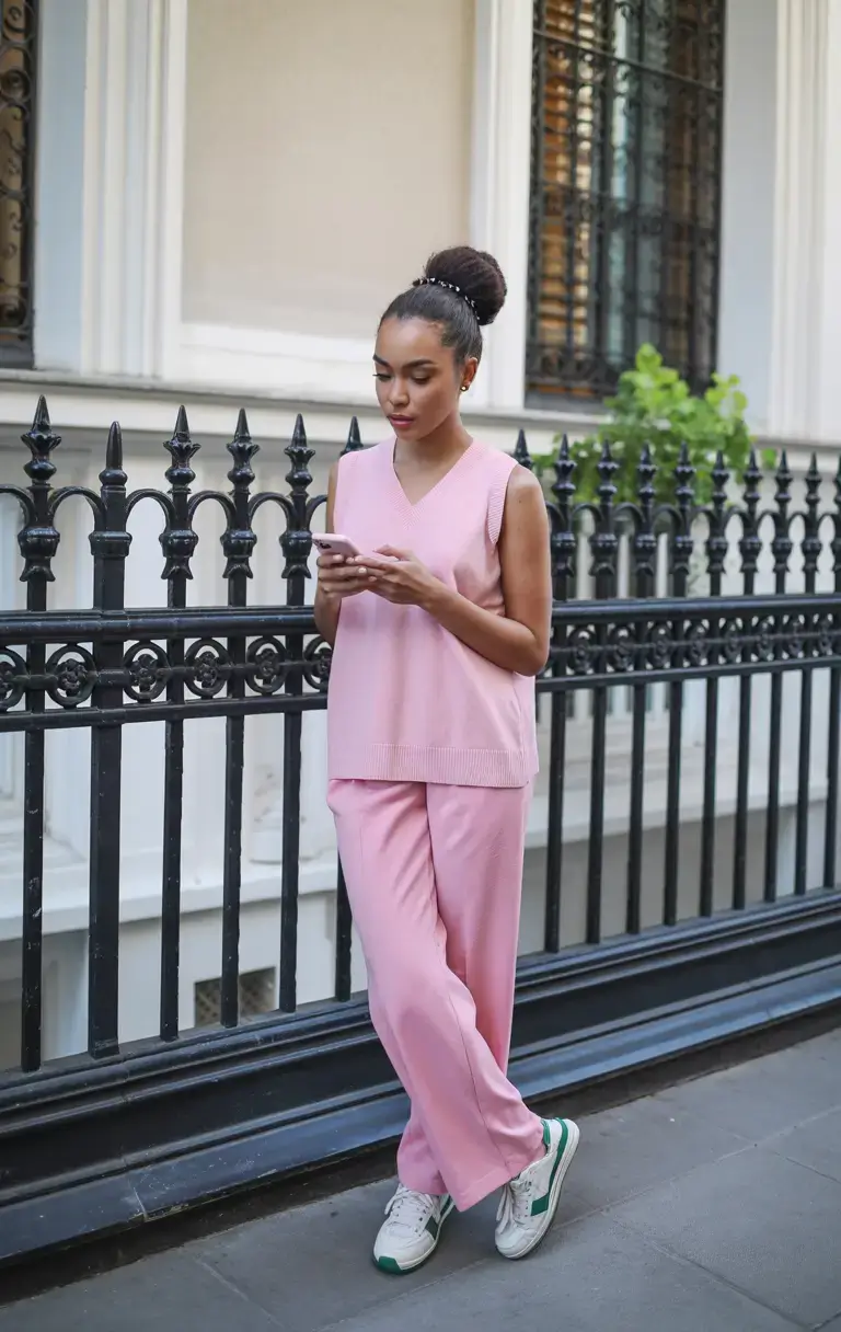 every day spring outfits for 2026+Slouchy Pink and Elevated Athleisure