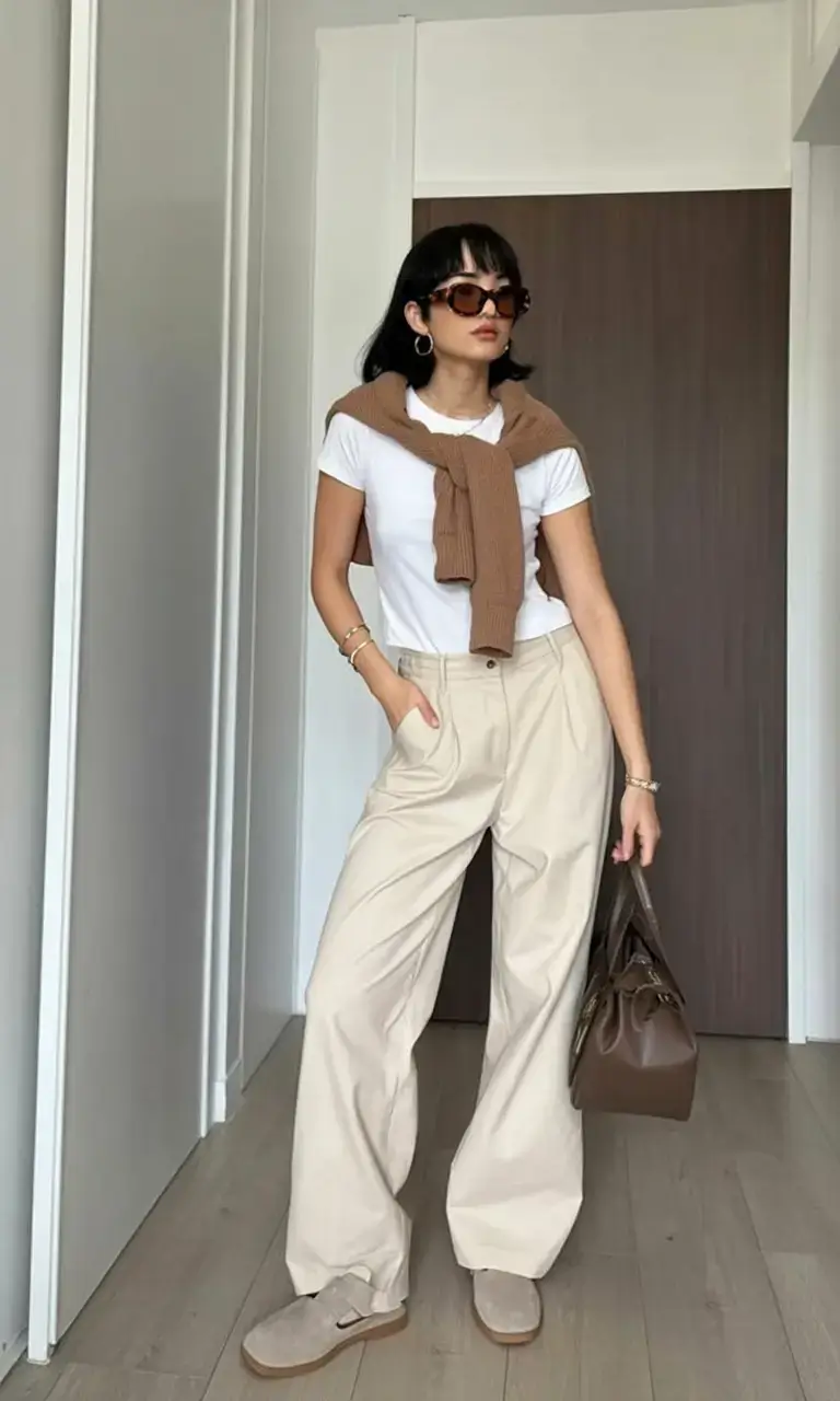 flattering spring outfits for women over 40 2026 Smart-Casual with a Touch of Retro