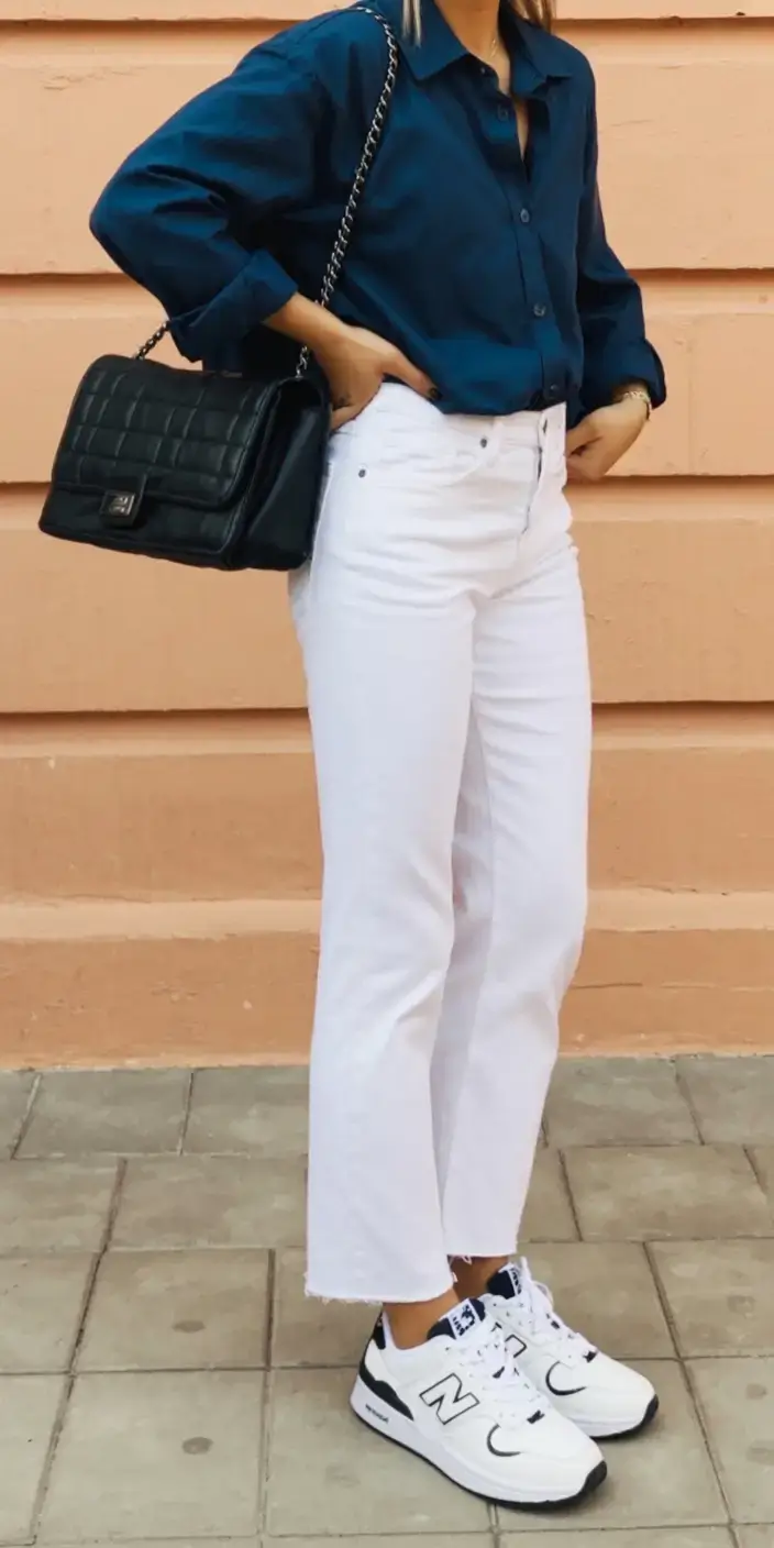 flattering spring outfits for women over 40 2026 Smart Minimalism in White Denim