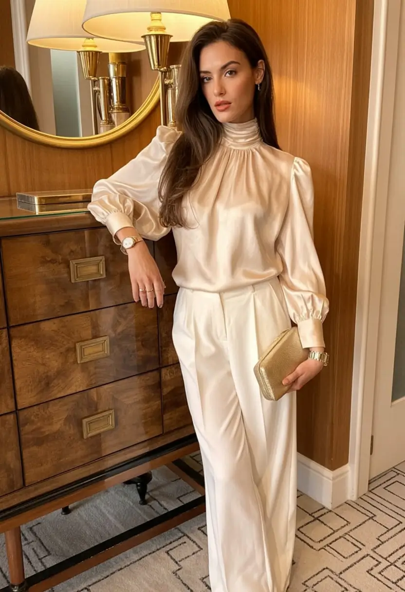 formal spring outfits 2026+Satin Opulence for Modern Evenings