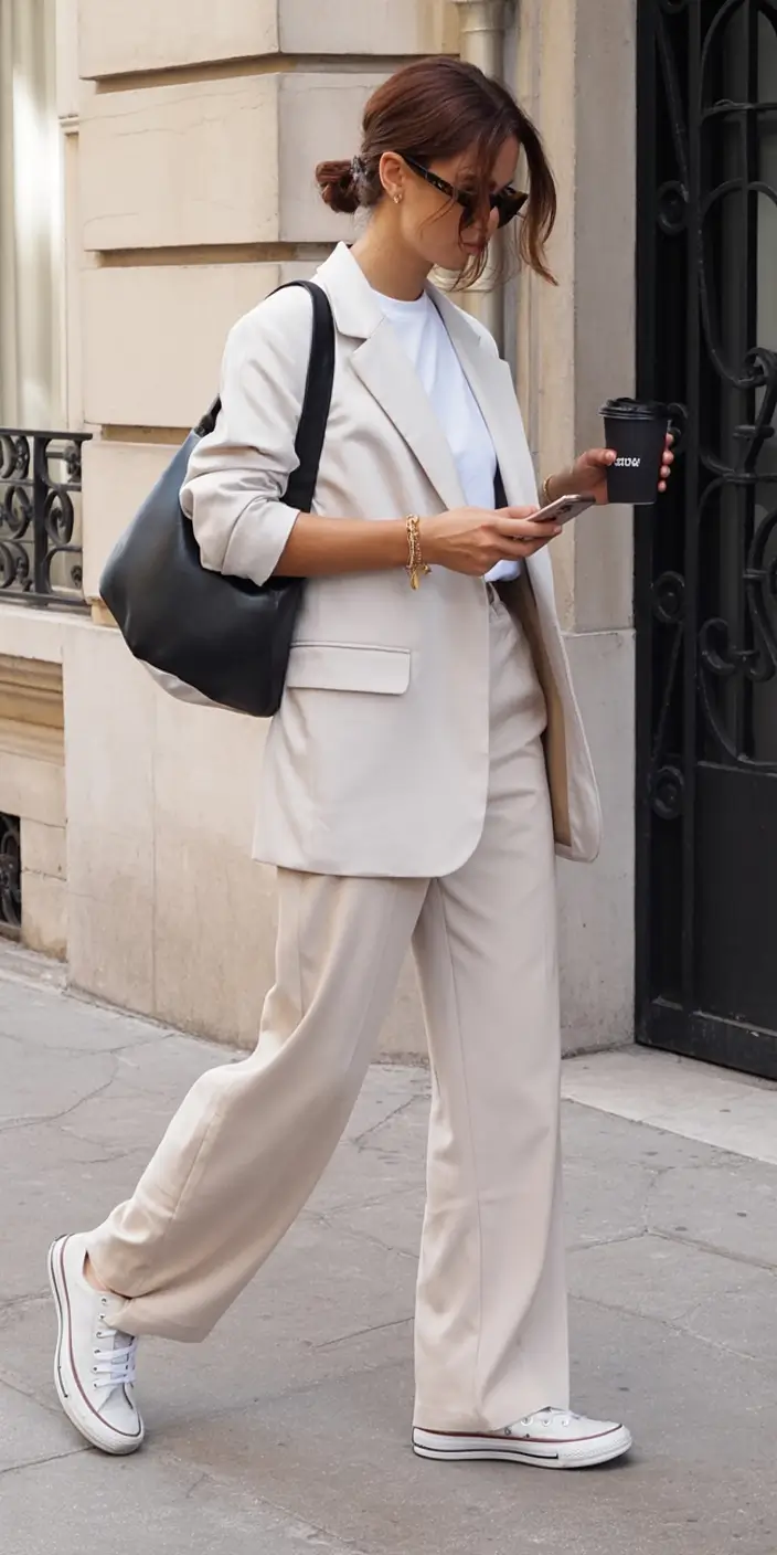 fresh spring office outfits 2026 Soft Suiting for the Power-Casual Morning