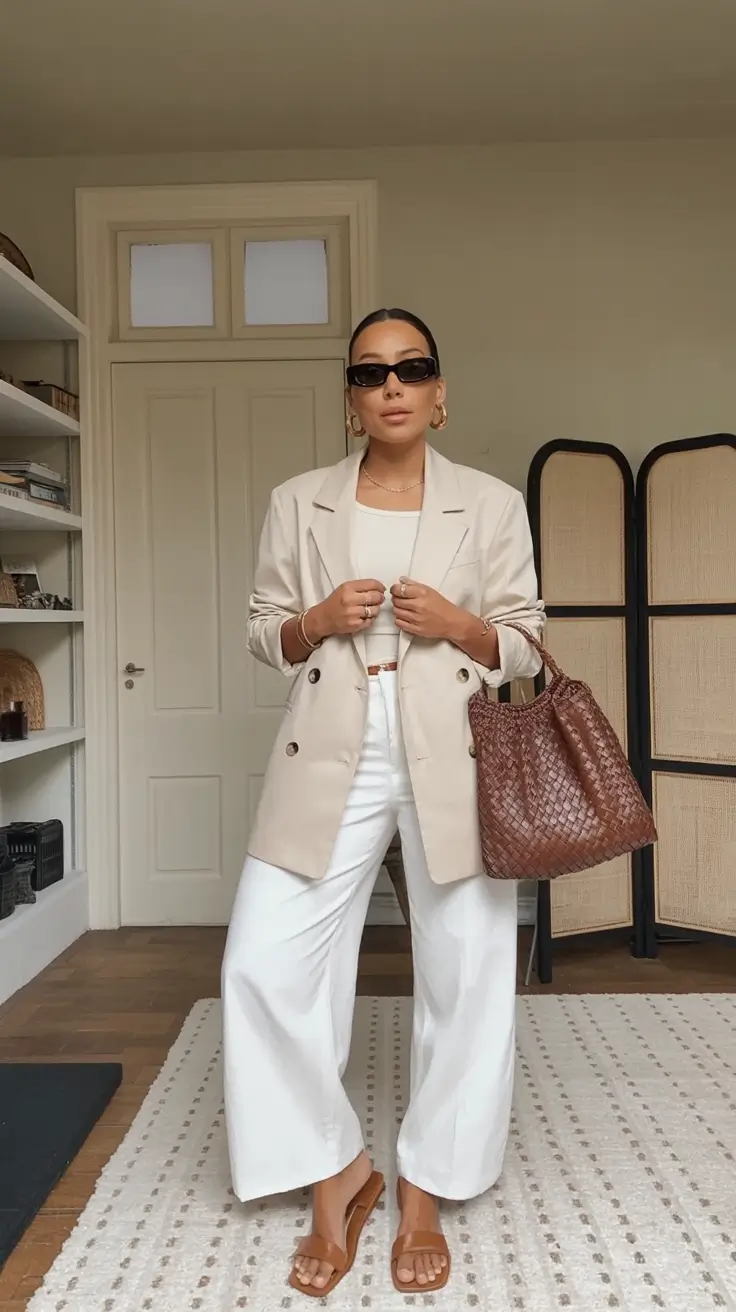 fresh spring office outfits 2026 Relaxed Blazer, Refined Energy