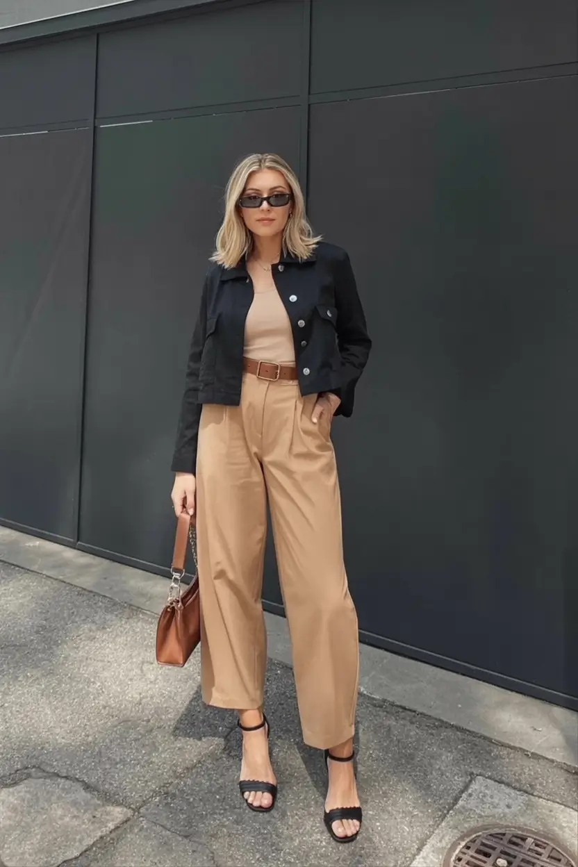 fresh spring workwear 2026 Black & Camel — But Cooler