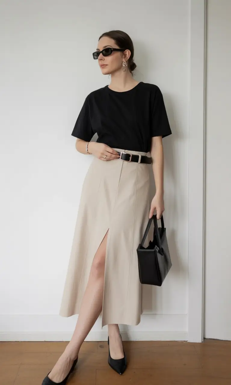 fresh spring workwear 2026 Minimalist Noir With a Slit