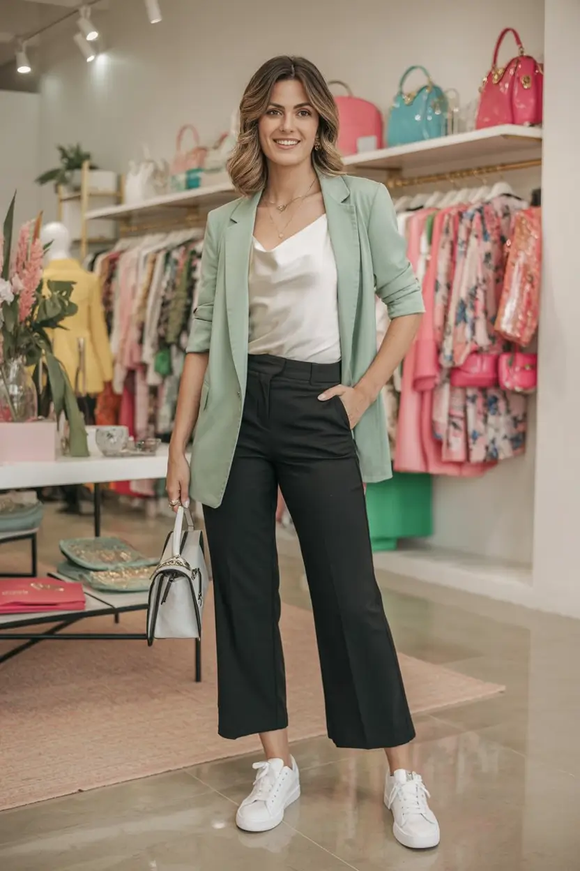 fresh spring workwear 2026 The Mint Blazer Comeback