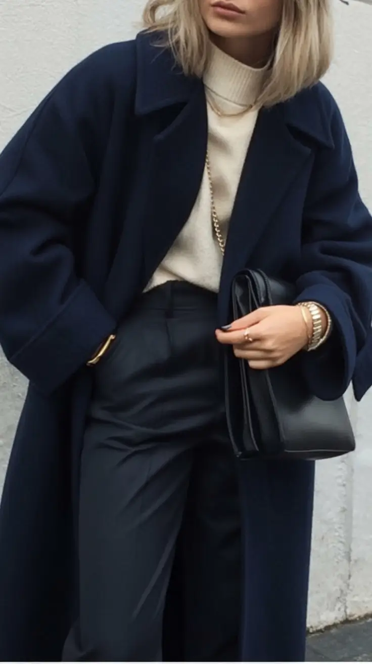 light early spring outfits 2026+Deep Navy and Cream: Sharp Meets Soft