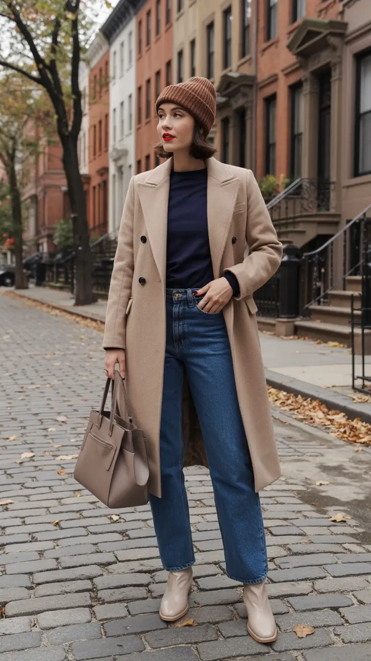 light early spring outfits 2026+Bold Neutrals and a Hint of Parisian Red