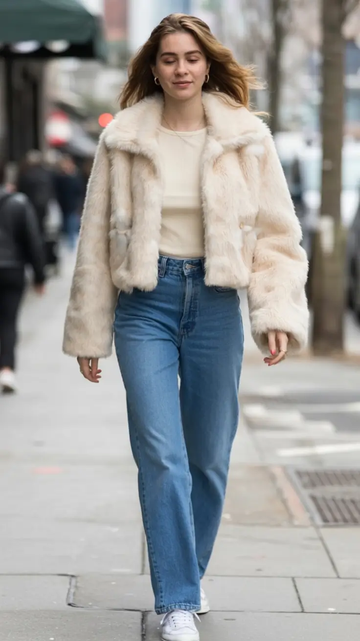 light early spring outfits 2026+Faux Fur, High Waist, Big Energy