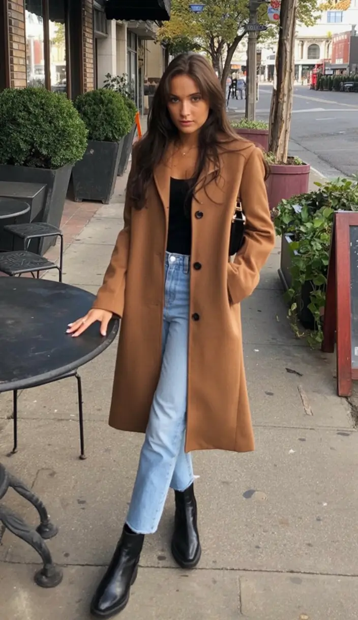 light early spring outfits 2026+The Soft Glam of Caramel and Denim