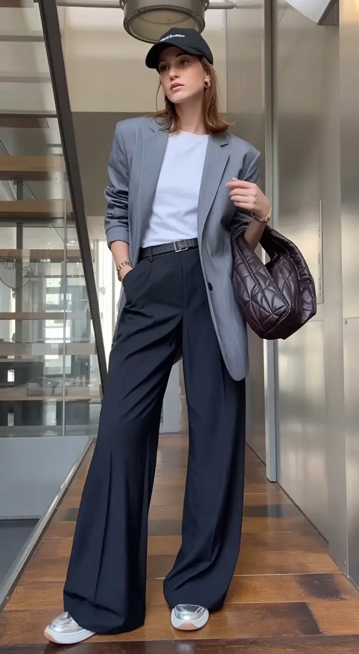 light spring work outfits 2026 The Blazer-and-Baseball-Cap Combo You Didn't Know You Needed