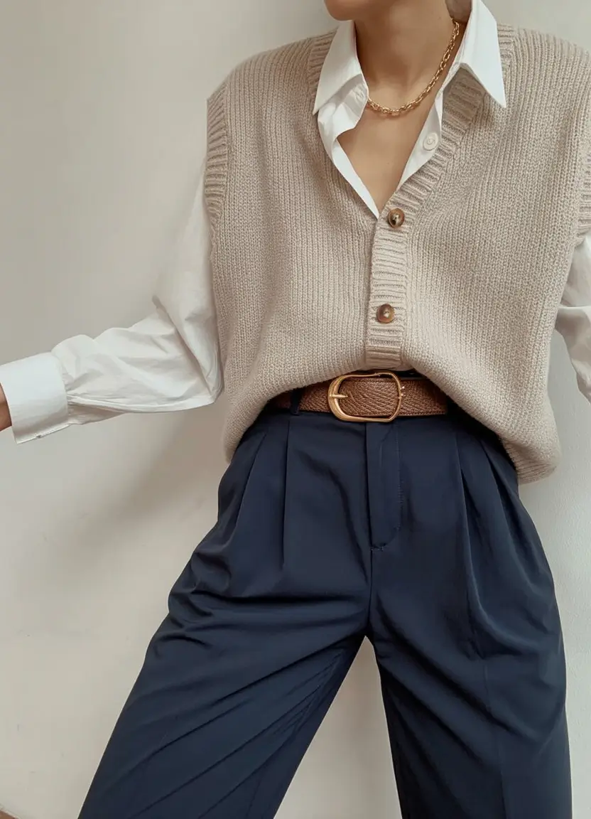 light spring work outfits 2026 The Academic-Chic Waistcoat Moment