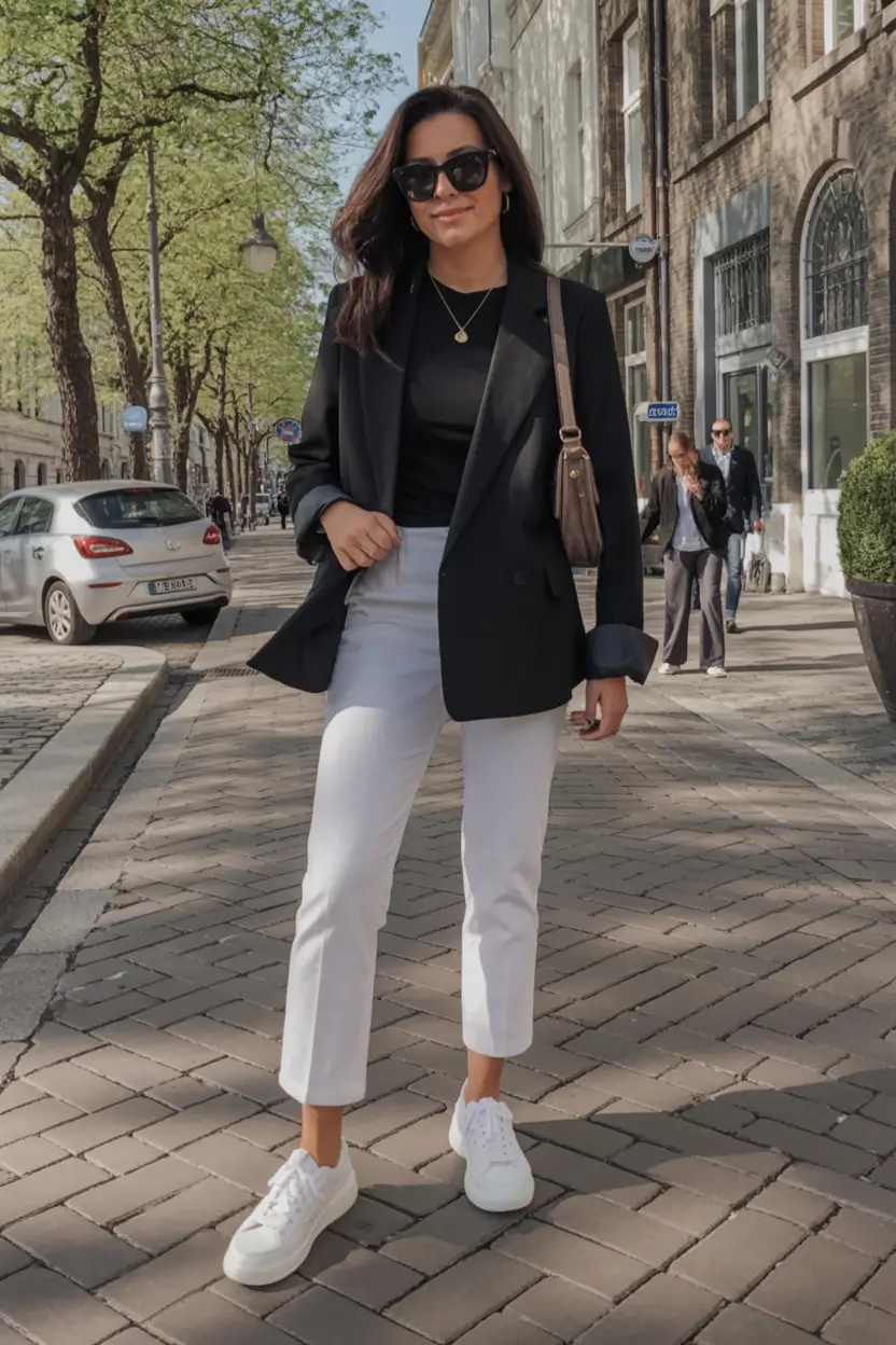 light spring work outfits 2026 High Contrast, High Impact