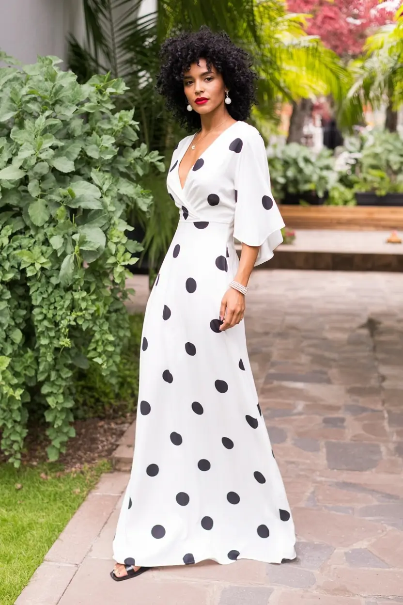maxi spring dress outfits 2026 Statement Dots and Elevated Femininity