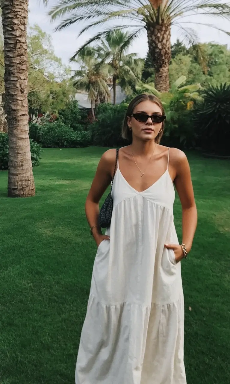 maxi spring dress outfits 2026 Clean Lines in Cream Cotton