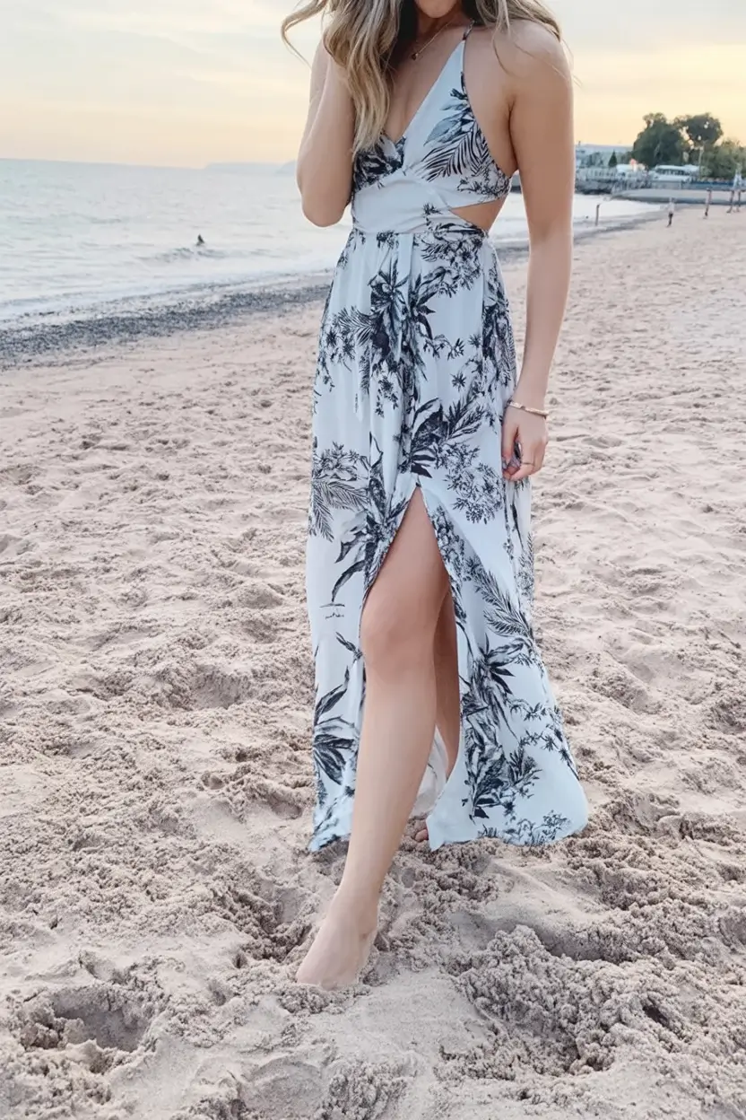 maxi spring dress outfits 2026 Seaside Florals with Barefoot Ease